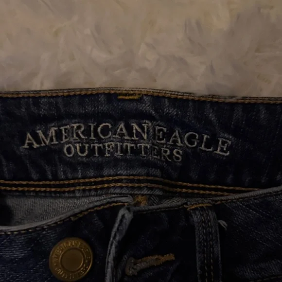 American Eagle Outfitters Dark Blue Straight Leg Jeans - Picture 2 of 6